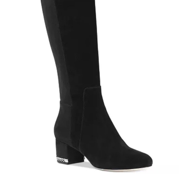 Michael Kors Sabrina  Black Suede Leather Boots, Size 9 M - Picture 6 of 16